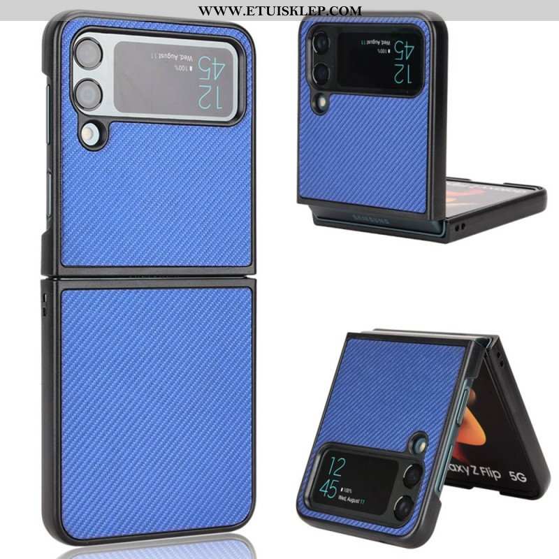 Futerały do Samsung Galaxy Z Flip 4 Etui Folio Tekstura Włókna Węglowego Z Efektem Skóry